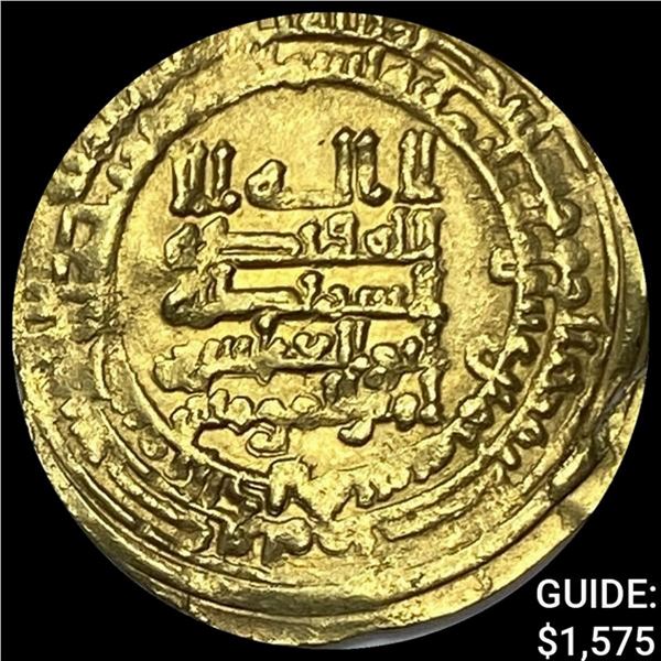 908-932 AD Abbasid Caliphate Gold Dinar CHOICE AU