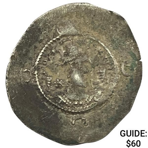 Sasanian Khusro I 531-579 AD Silver Drachm ABOUT UNCIRCULATED