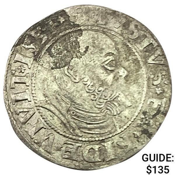 1529-1558 Prussia Silver Groschen Albert I CLOSELY UNCIRCULATED