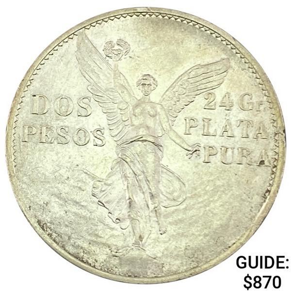 1921 Mexico Silver 2 Pesos UNCIRCULATED