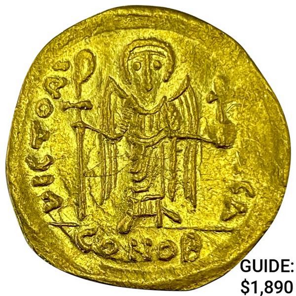 Byzantine M. Tiberius 582-602 AD Gold Solidus UNCIRCULATED
