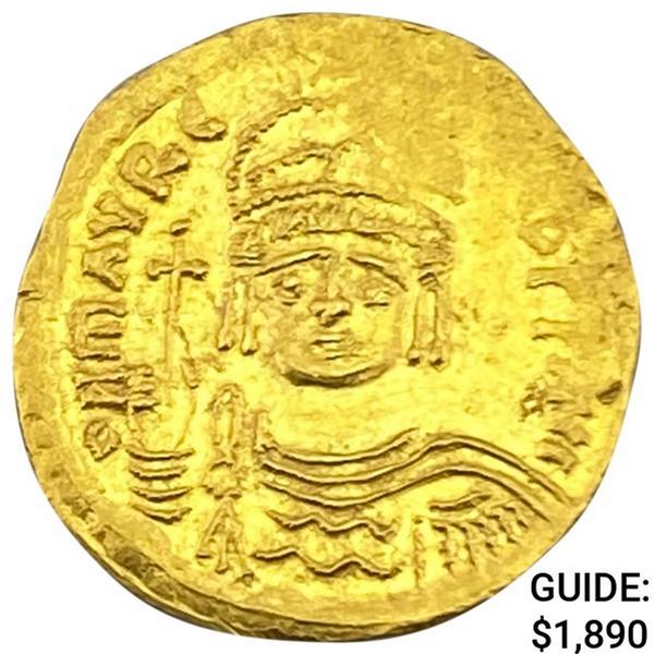 Byzantine M. Tiberius 582-602 AD Gold Solidus UNCIRCULATED