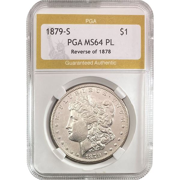 1879-S Rev 78 Morgan Silver Dollar PGA MS64 PL