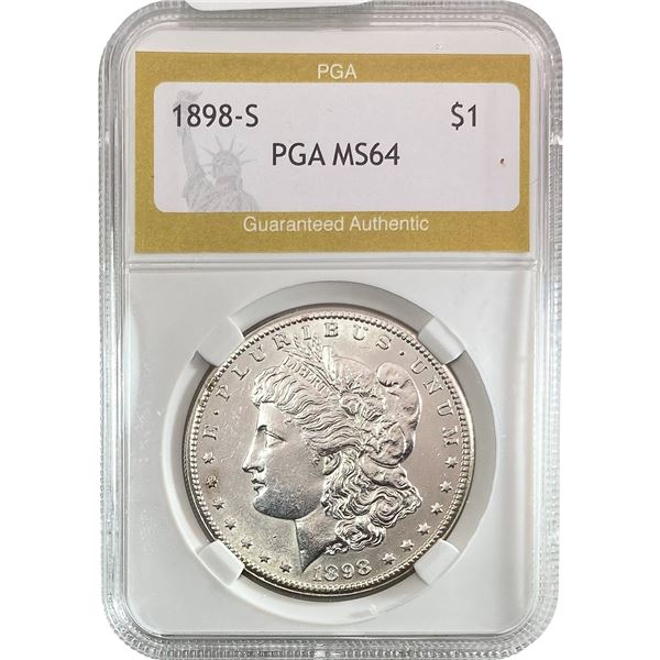 1898-S Morgan Silver Dollar PGA MS64