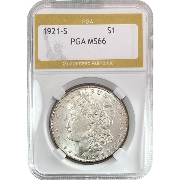1921-S Morgan Silver Dollar PGA MS66