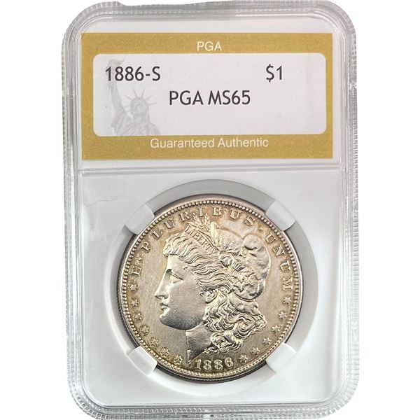 1886-S Morgan Silver Dollar PGA MS65