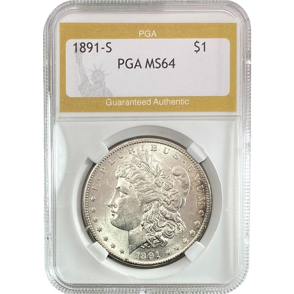 1891-S Morgan Silver Dollar PGA MS64