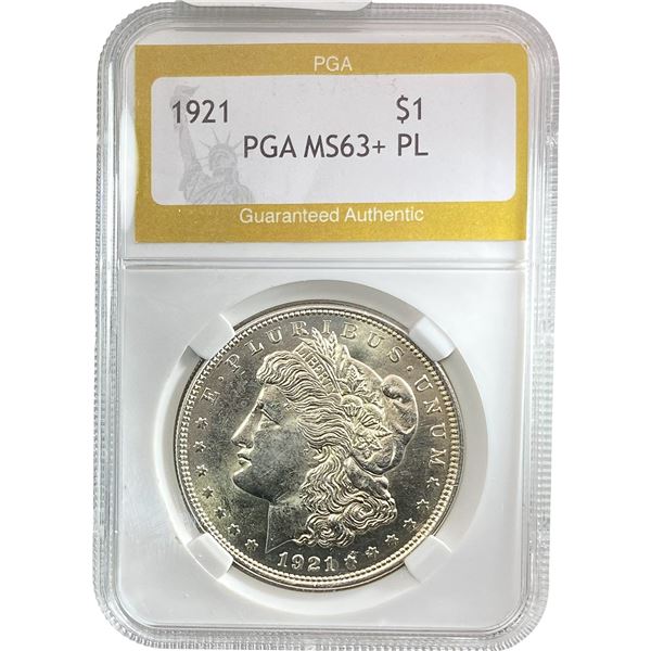 1921 Morgan Silver Dollar PGA MS63+ PL