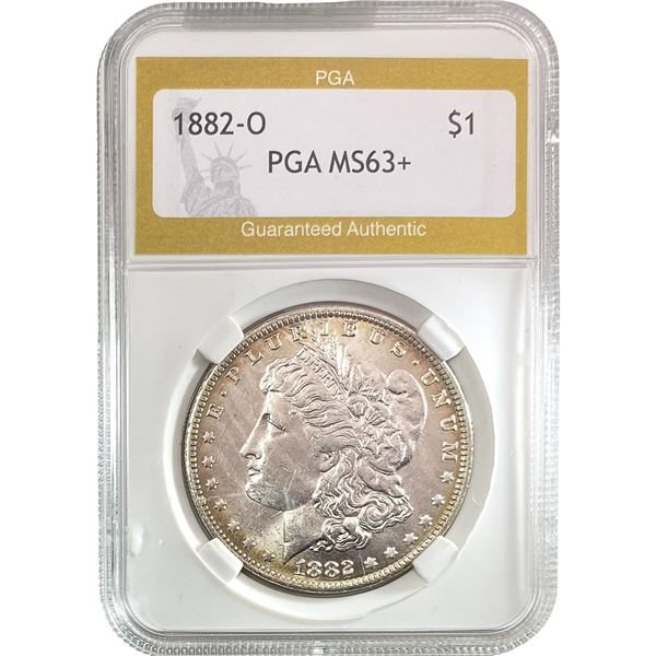 1882-O Morgan Silver Dollar PGA MS63+
