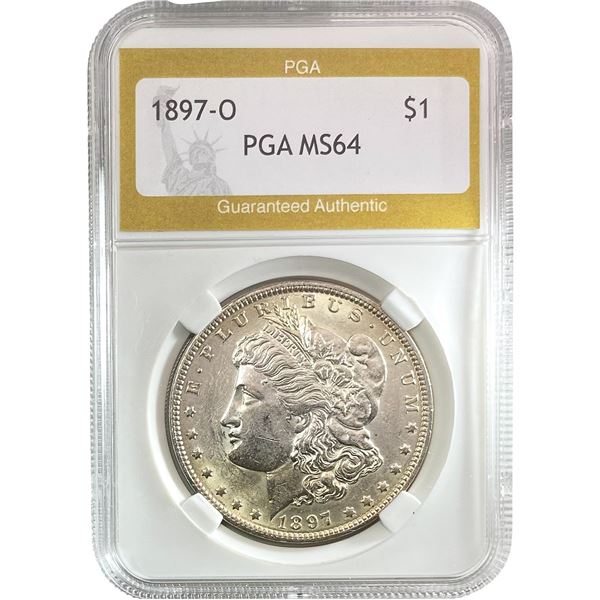 1897-O Morgan Silver Dollar PGA MS64