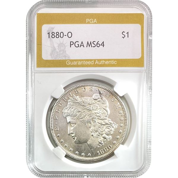 1880-O Morgan Silver Dollar PGA MS64