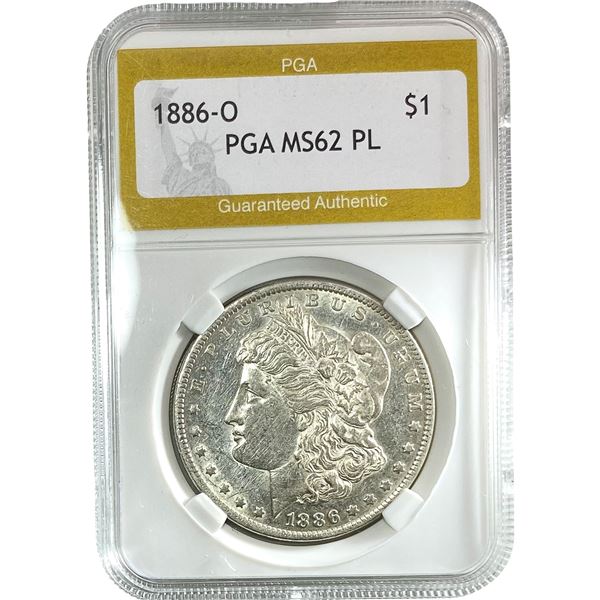 1886-O Morgan Silver Dollar PGA MS62 PL