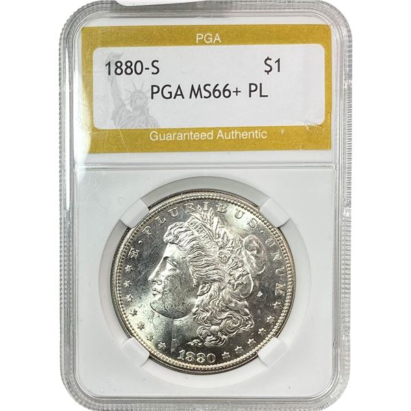 1880-S Morgan Silver Dollar PGA MS66+ PL
