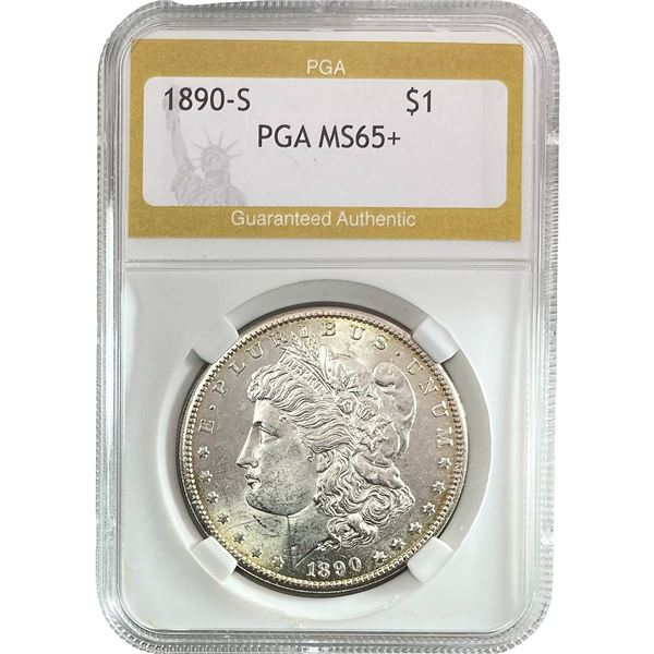 1890-S Morgan Silver Dollar PGA MS65+