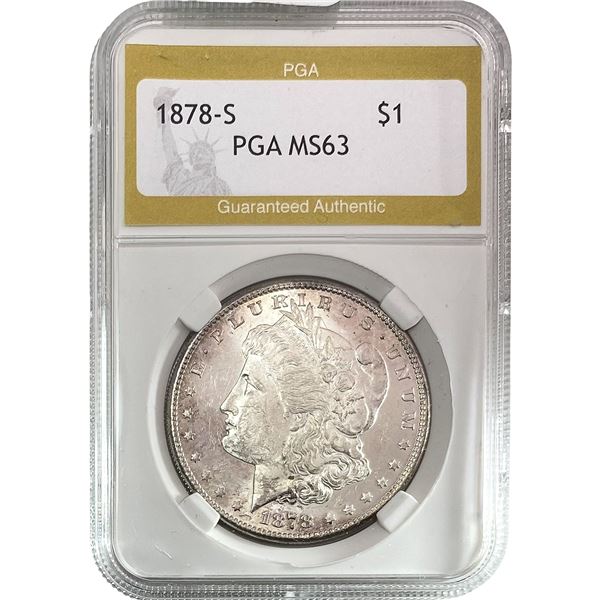 1878-S Morgan Silver Dollar PGA MS63
