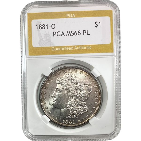 1881-O Morgan Silver Dollar PGA MS66 PL