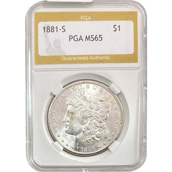 1881-S Morgan Silver Dollar PGA MS65