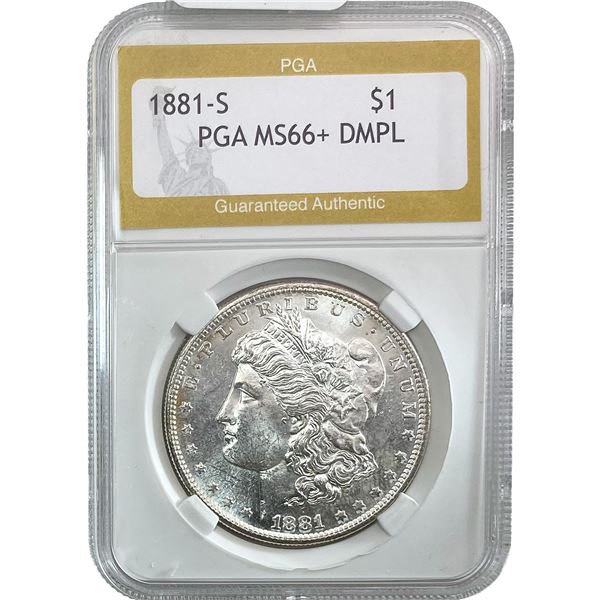 1881-S Morgan Silver Dollar PGA MS66+ DMPL