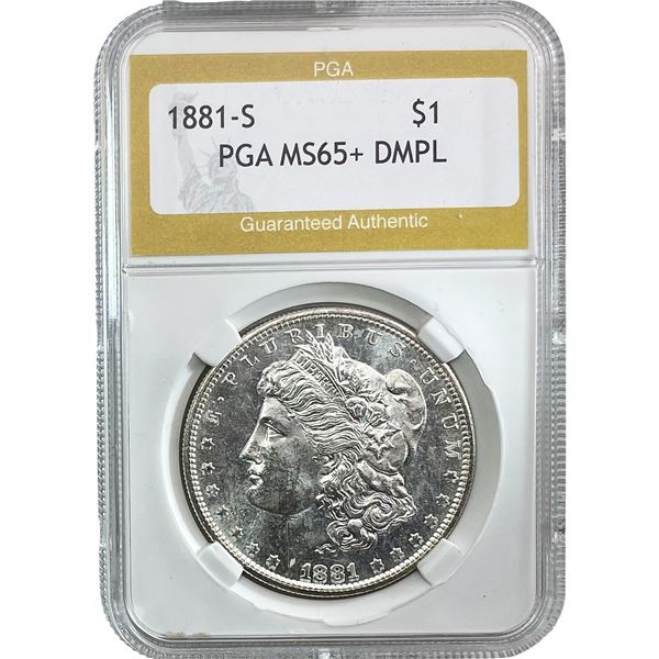 1881-S Morgan Silver Dollar PGA MS65+ DMPL