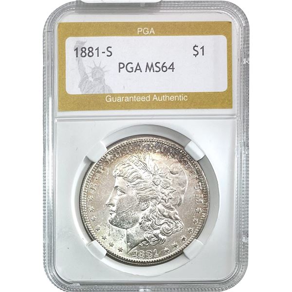 1881-S Morgan Silver Dollar PGA MS64