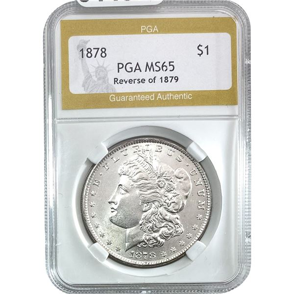 1878 Rev 79 Morgan Silver Dollar PGA MS65