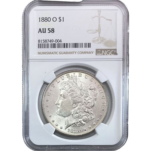 1880-O Morgan Silver Dollar NGC AU58