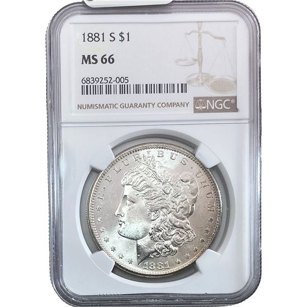 1881-S Morgan Silver Dollar NGC MS66