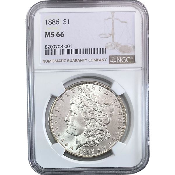 1886 Morgan Silver Dollar NGC MS66