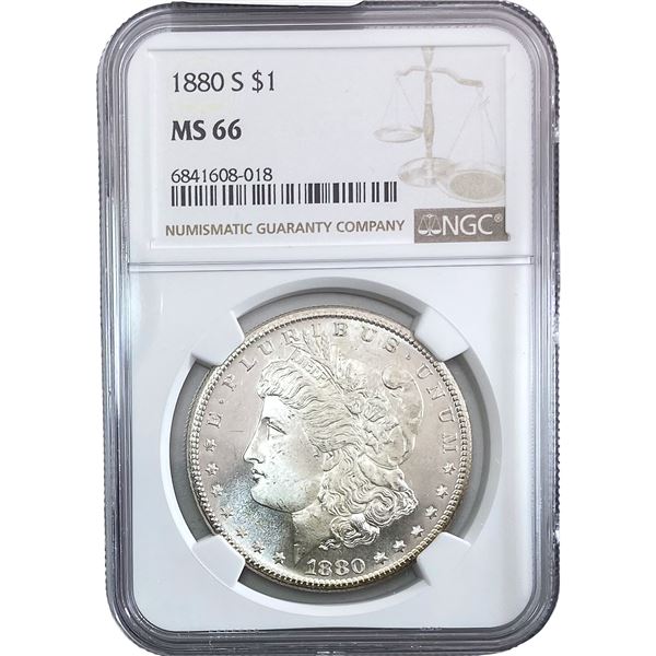 1880-S Morgan Silver Dollar NGC MS66