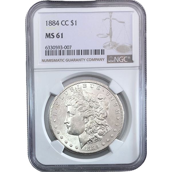 1884-CC Morgan Silver Dollar NGC MS61