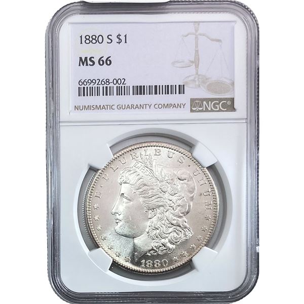 1880-S Morgan Silver Dollar NGC MS66