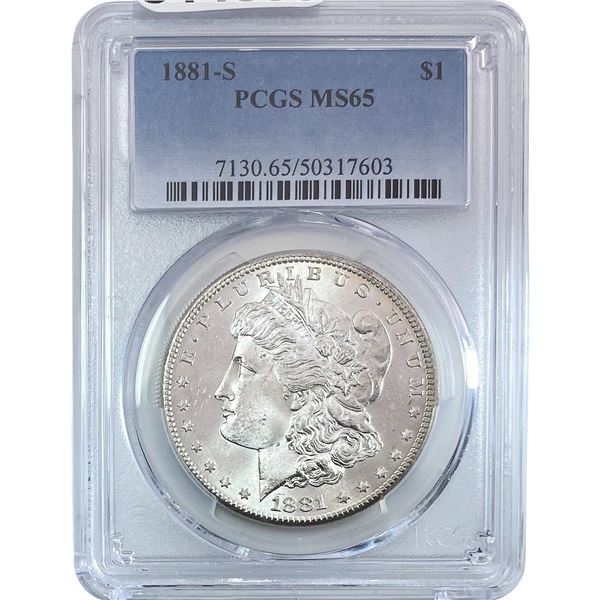 1881-S Morgan Silver Dollar PCGS MS65