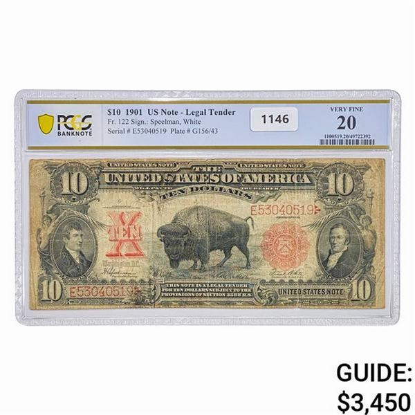 1901 $10 U.S. Note Legal Tender PCGS VF 20