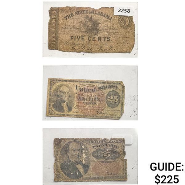 [3]1863 5C-25C U.S. and CSA Fractional Notes
