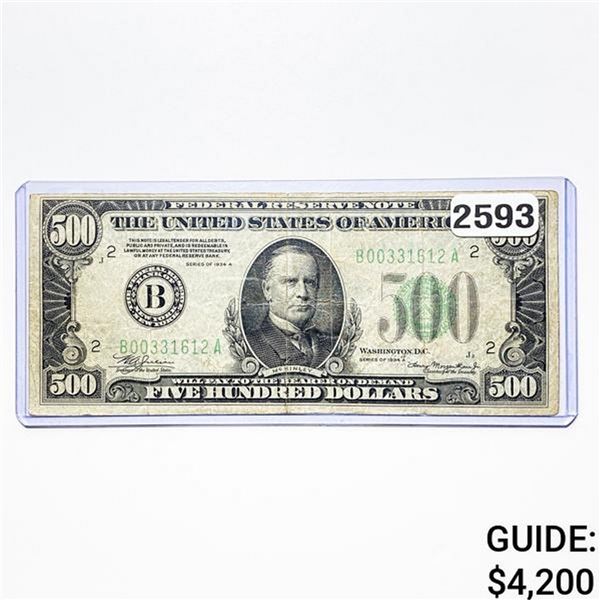 1934A $500 Federal Reserve Note- Bank of New York