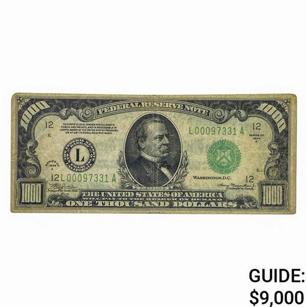 1934-A $1000 FRN Bank of San Francisco, CA