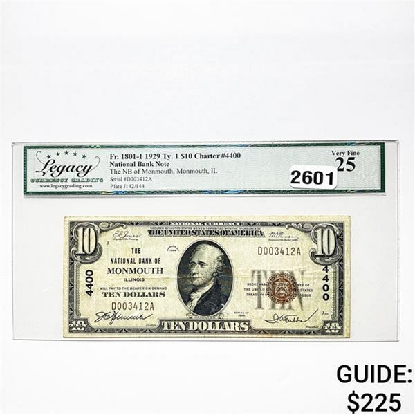 1929 $10 Nat. Bank Note-NB of Illinois LCG FV 25
