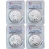 Image 1 : 2017-2021 GEM BU Silver Eagle [4 Coins] PCGS MS70