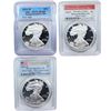 Image 1 : 2016-2021 GEM PROOF Silver Eagle [3 Coins] PCGS/ICG PF69/70