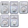Image 1 : 1986-2014 GEM BU Silver Eagle [5 Coins] NGC MS69