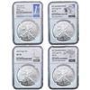 Image 1 : 2023 GEM BU Silver Eagle [4 Coins] NGC MS70