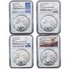Image 1 : 2016 GEM Bu Silver Eagle [4 Coins] NGC MS70