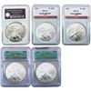 Image 1 : 2002-2017 GEM BU Silver Eagle [5 Coins] ICG MS69/70