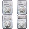 Image 1 : 2012-2021 GEM BU Silver Eagle [4 Coins] NGC MS70