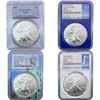 Image 1 : 2009-2024 GEM BU Silver Eagle [4 Coins] NGC/PCGS MS70