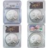 Image 1 : 2024-2025 GEM BU Silver Eagle [4 Coins] PCGS/CAC/ICG MS70