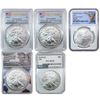 Image 1 : 1999-2022 GEM BU Silver Eagle/1 Onza [5 Coins] NGC/PCGS/ANACS/PCI MS69/70