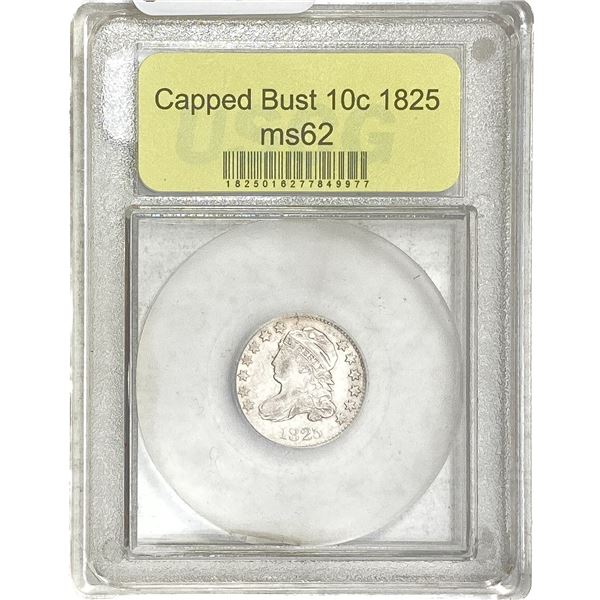 1825 Capped Bust Dime USCG MS62