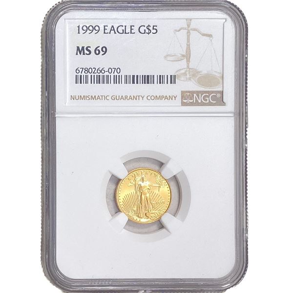 1999 US 1/10oz Gold Eagle NGC MS69