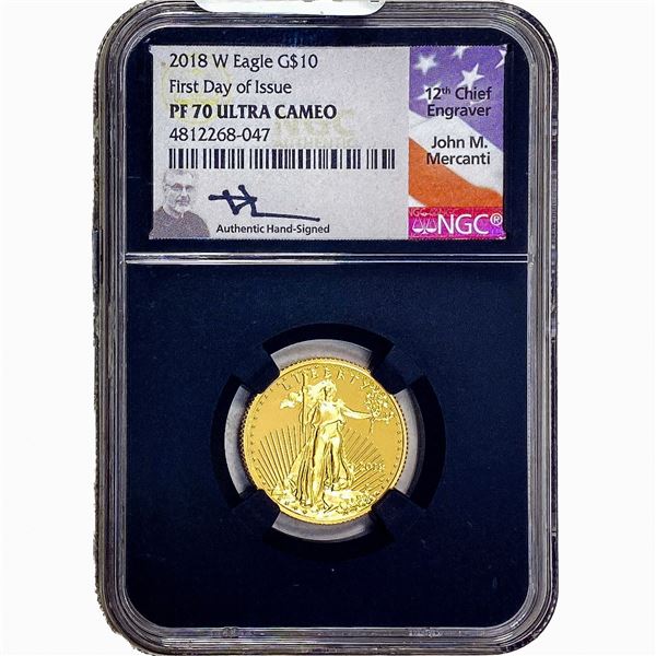 2018-W US 1/4oz Gold Eagle NGC PF70 DCAM